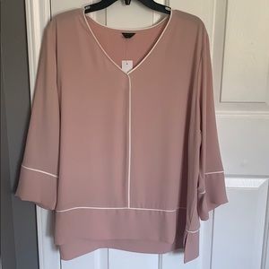 Ann Taylor Pink V Neck Blouse